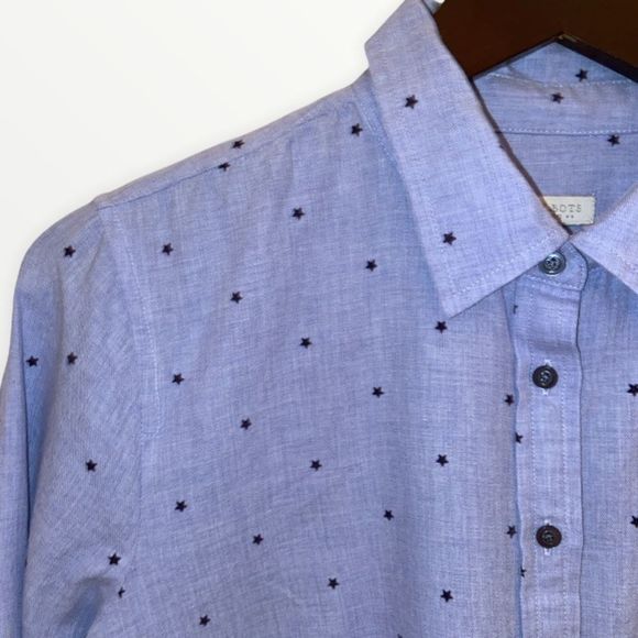 ⭐️ HP TALBOTS Embroidered Star Classic Perfect Fit Button Down Shirt - Picture 4 of 9